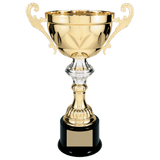 Gold Metal Chalice Cup Trophy on Plastic Base - Custom Engraved Trophy