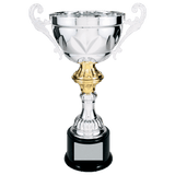 Silver Metal Chalice Cup Trophy - Premium Fully Assembled - Custom Engraved Trophy