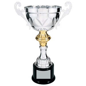 Silver Metal Chalice Cup Trophy - Premium Fully Assembled - Custom Engraved Trophy