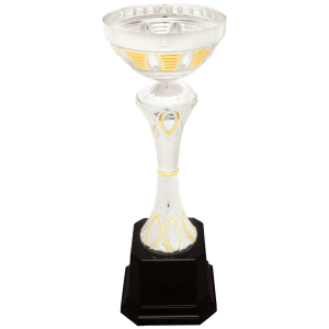 Metal Ring Cup Trophy - Silver/Gold Fully Assembled - Custom Engraved Trophy