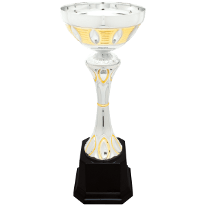 Metal Ring Cup Trophy - Silver/Gold Fully Assembled - Custom Engraved Trophy