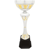 Metal Ring Cup Trophy - Silver/Gold Fully Assembled - Custom Engraved Trophy