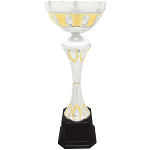 Metal Ring Cup Trophy - Silver/Gold Fully Assembled - Custom Engraved Trophy