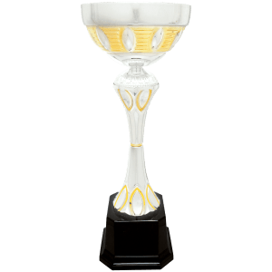 Metal Ring Cup Trophy - Silver/Gold Fully Assembled - Custom Engraved Trophy
