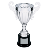 Silver Metal Winged Cup Trophy - Fully Assembled - Custom Engraved Trophy
