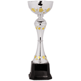 Metal Hex Cup Trophy - Silver/Gold Fully Assembled - Custom Engraved Trophy