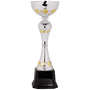 Metal Hex Cup Trophy - Silver/Gold Fully Assembled - Custom Engraved Trophy