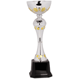 Metal Hex Cup Trophy - Silver/Gold Fully Assembled - Custom Engraved Trophy