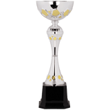 Metal Hex Cup Trophy - Silver/Gold Fully Assembled - Custom Engraved Trophy