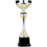 Metal Hex Cup Trophy - Silver/Gold Fully Assembled - Custom Engraved Trophy