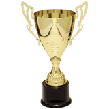 Gold Metal Flare Cup Trophy - Premium Fully Assembled - Custom Engraved Trophy