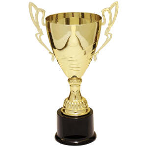 Gold Metal Flare Cup Trophy - Premium Fully Assembled - Custom Engraved Trophy