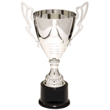 Silver Metal Flare Cup Trophy - Premium Fully Assembled - Custom Engraved Trophy