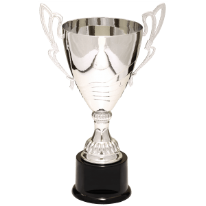 Silver Metal Flare Cup Trophy - Premium Fully Assembled - Custom Engraved Trophy