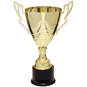 Gold Metal Flare Cup Trophy - Premium Fully Assembled - Custom Engraved Trophy