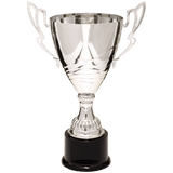 Silver Metal Flare Cup Trophy - Premium Fully Assembled - Custom Engraved Trophy