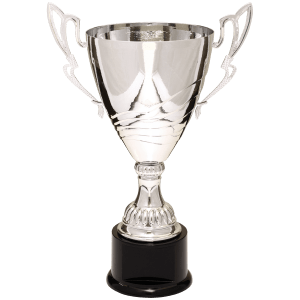 Silver Metal Flare Cup Trophy - Premium Fully Assembled - Custom Engraved Trophy