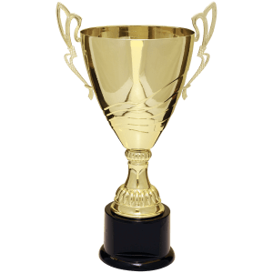 Gold Metal Flare Cup Trophy - Premium Fully Assembled - Custom Engraved Trophy