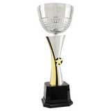 Textured Metal Cup Trophy - Silver/Gold Fully Assembled - Custom Engraved Trophy