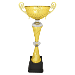 Gold-Silver Metal Banded Chalice Cup Trophy - Custom Engraved Trophy