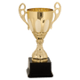 Gold Metal Ornate Cup Trophy on Plastic Base - Custom Engraved Trophy