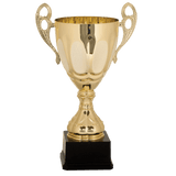 Gold Metal Ornate Cup Trophy on Plastic Base - Custom Engraved Trophy