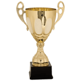 Gold Metal Ornate Cup Trophy on Plastic Base - Custom Engraved Trophy