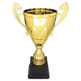 Gold Metal Scroll Cup on Plastic Base - Custom Laser Engraved