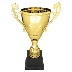Gold Metal Scroll Cup on Plastic Base - Custom Laser Engraved