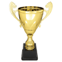 Gold Metal Scroll Cup on Plastic Base - Custom Laser Engraved