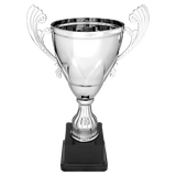 Silver Metal Scroll Cup on Plastic Base - Custom Laser Engraved