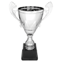 Silver Metal Scroll Cup on Plastic Base - Custom Laser Engraved