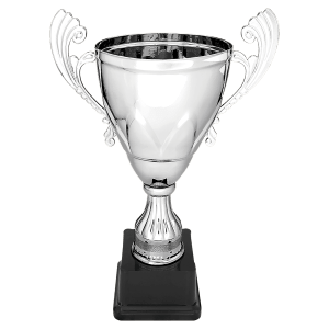 Silver Metal Scroll Cup on Plastic Base - Custom Laser Engraved