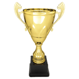 Gold Metal Scroll Cup on Plastic Base - Custom Laser Engraved