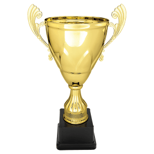 Gold Metal Scroll Cup on Plastic Base - Custom Laser Engraved