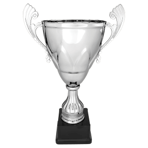 Silver Metal Scroll Cup on Plastic Base - Custom Laser Engraved