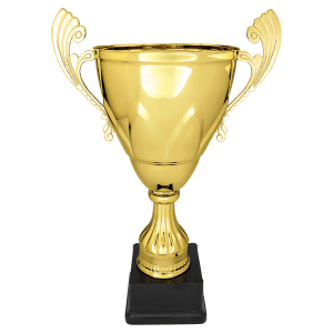 Gold Metal Scroll Cup on Plastic Base - Custom Laser Engraved
