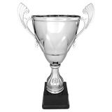 Silver Metal Scroll Cup on Plastic Base - Custom Laser Engraved