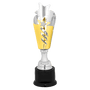 Ribbon Star Metal Cup Trophy - Premium Silver/Gold - Custom Engraved Trophy