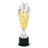 Ribbon Star Metal Cup Trophy - Premium Silver/Gold - Custom Engraved Trophy