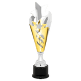 Ribbon Star Metal Cup Trophy - Premium Silver/Gold - Custom Engraved Trophy