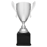 Metal Cup Trophy on Piano Finish Base - Custom Engraved Trophy