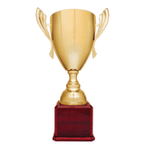 Metal Cup Trophy on Rosewood Piano Finish Base - Custom Engraved Trophy