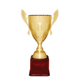 Metal Cup Trophy on Rosewood Piano Finish Base - Custom Engraved Trophy