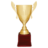Metal Cup Trophy on Rosewood Piano Finish Base - Custom Engraved Trophy