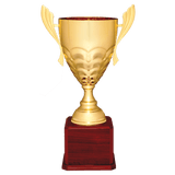 Metal Cup Trophy on Rosewood Piano Finish Base - Custom Engraved Trophy
