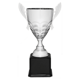 Metal Cup Trophy on Piano Finish Base - Custom Engraved Trophy