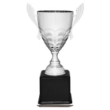 Metal Cup Trophy on Piano Finish Base - Custom Engraved Trophy