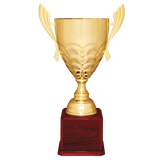 Metal Cup Trophy on Rosewood Piano Finish Base - Custom Engraved Trophy