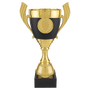 A Gold Black 12 1/2" Completed Plastic Cup Trophy Marble Base